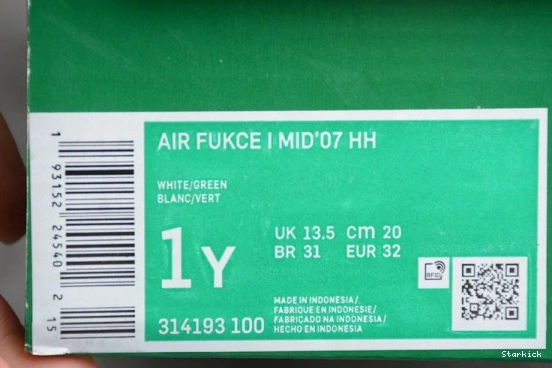 Green Kids 1 Nike 314193-100 Force Orange Mid 07 White Air 1225